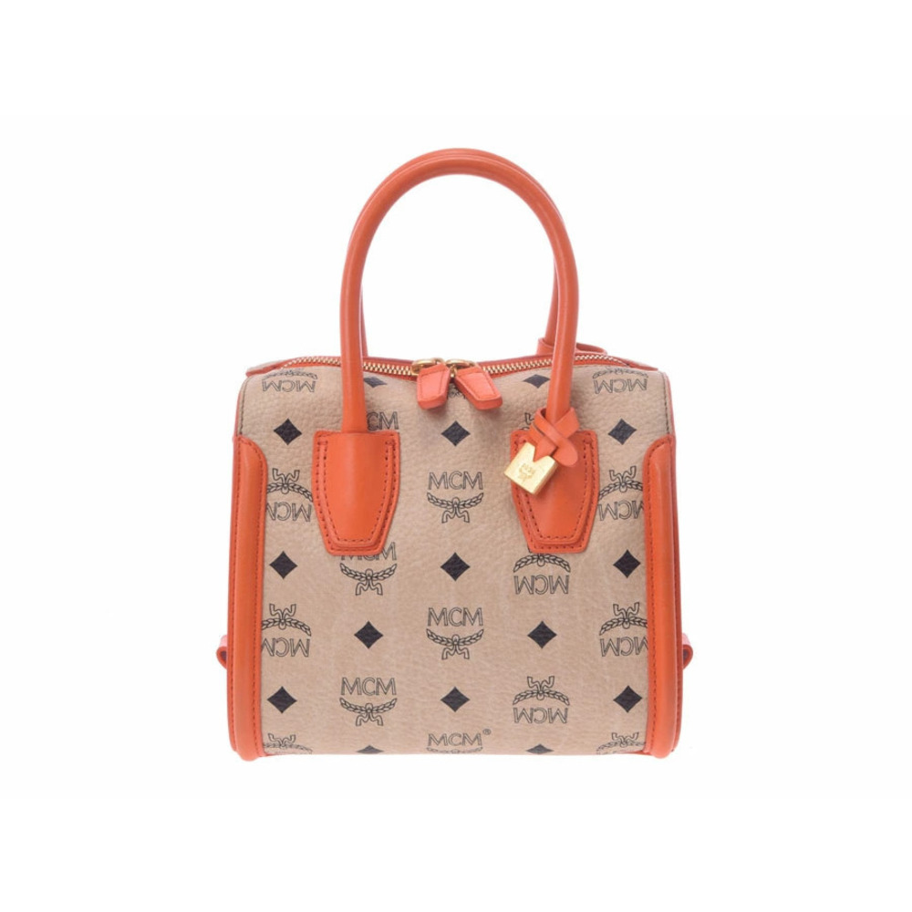MCM handbag beige orange card strap